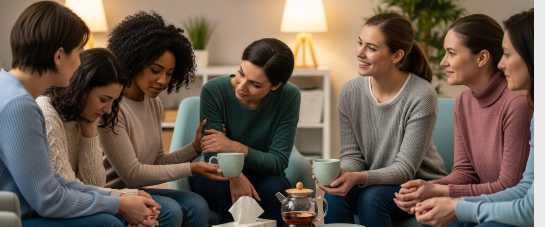 Group of parents sitting together and chatting
